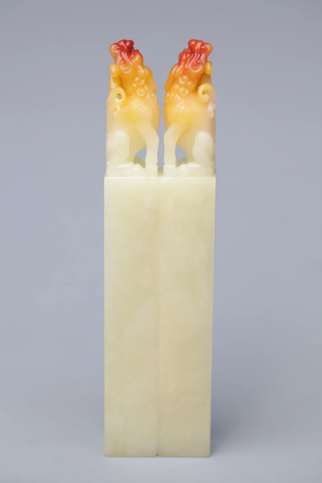 雷劍鏢大師作品高品質方正壽山三彩芙蓉對章，迸發出的美意讓人嘆為觀止!