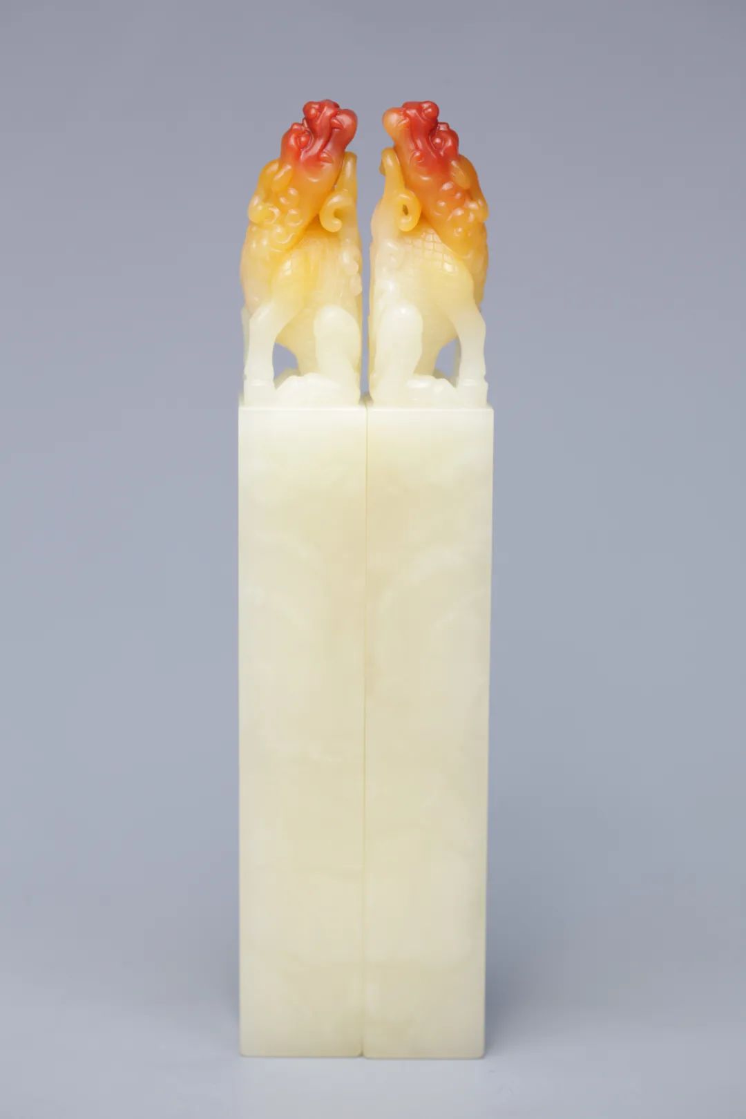 雷劍鏢大師作品高品質方正壽山三彩芙蓉對章，迸發出的美意讓人嘆為觀止!