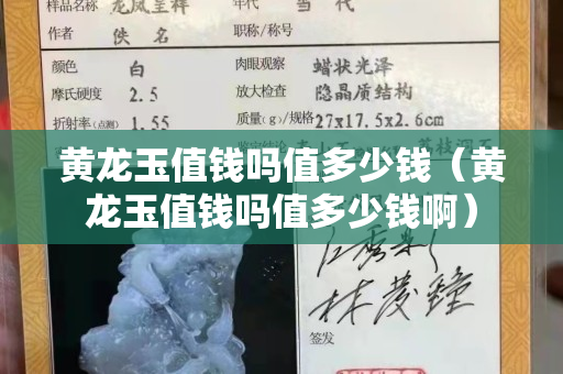 黃龍玉值錢嗎值多少錢（黃龍玉值錢嗎值多少錢啊）