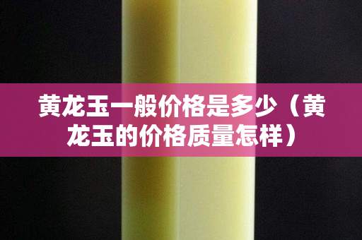 黃龍玉一般價格是多少（黃龍玉的價格質量怎樣）