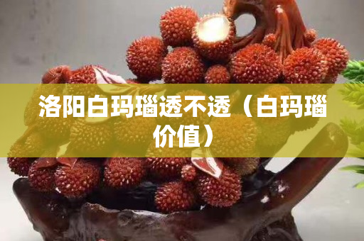 洛陽白瑪瑙透不透（白瑪瑙價值）