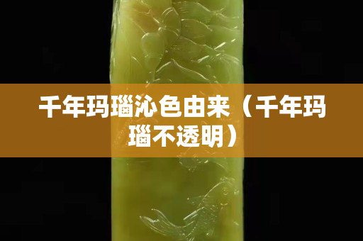 千年瑪瑙沁色由來（千年瑪瑙不透明）