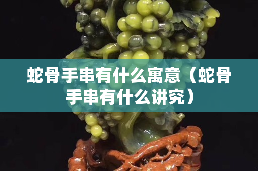 蛇骨手串有什么寓意（蛇骨手串有什么講究）
