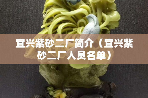 宜興紫砂二廠簡介（宜興紫砂二廠人員名單）