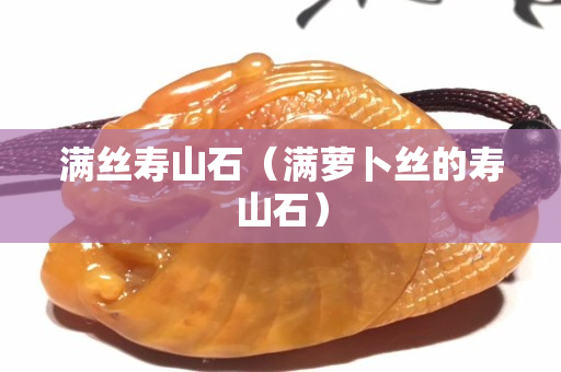 滿絲壽山石（滿蘿卜絲的壽山石）