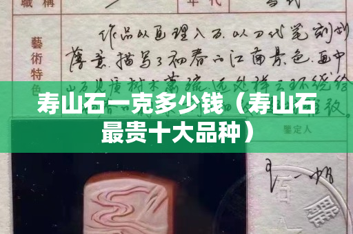 壽山石一克多少錢（壽山石最貴十大品種）