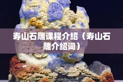 壽山石雕課程介紹（壽山石雕介紹詞）