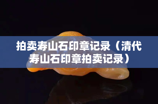 拍賣壽山石印章記錄（清代壽山石印章拍賣記錄）