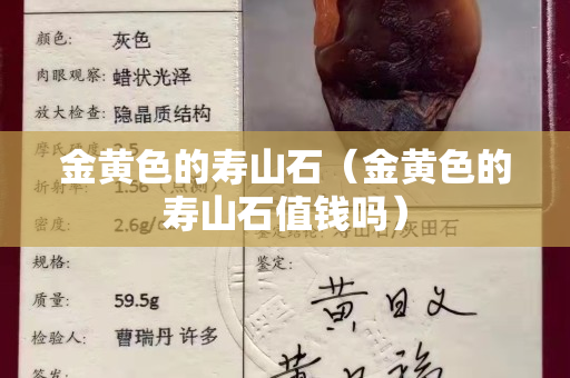 金黃色的壽山石（金黃色的壽山石值錢嗎）